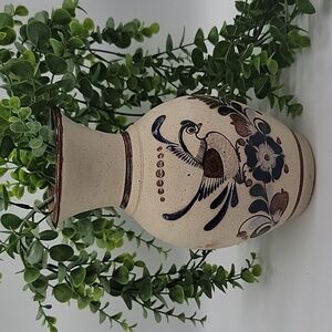 Tonala Mexican folk Art Pottery Vase Vessel Handcrafted